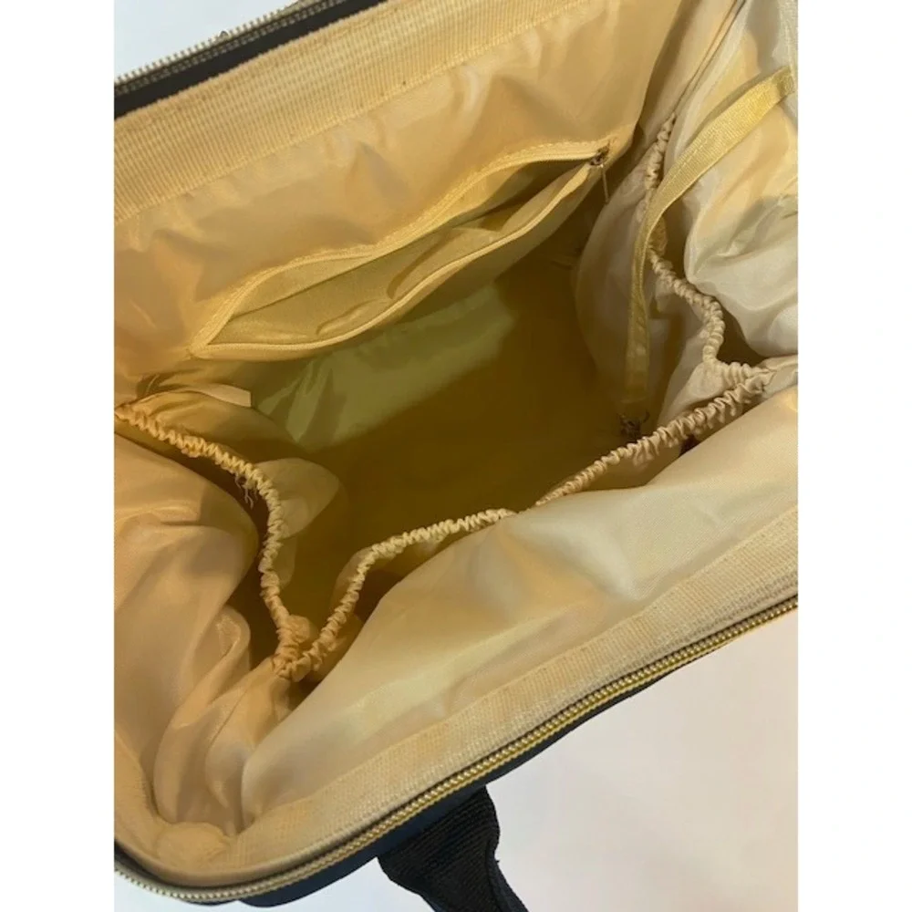 AFBP Blue Canvas Diaper Bag Backpack Gold Tone Hardware Travel Bag